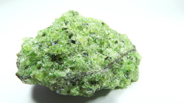 Peridote semigem geode crystals geological mineral isolated