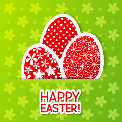 Easter greeting card with paper eggs