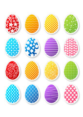 Set of paper Easter stickers