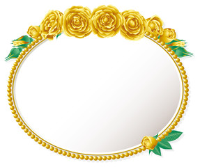 金の薔薇と楕円フレーム
