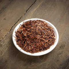 rooibos tea on a small white plate