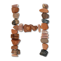 path alphabet of stones isolated on white