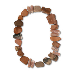 path alphabet of stones isolated on white