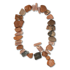 path alphabet of stones isolated on white