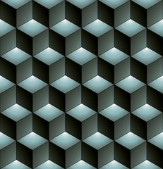 Fototapeta premium Monochrome abstract textured geometric seamless pattern with 3d