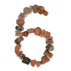 path alphabet of stones isolated on white