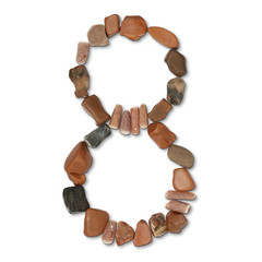 path alphabet of stones isolated on white