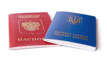 Ukrainian and Russian ID passports