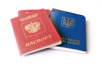 Ukrainian and Russian ID passports