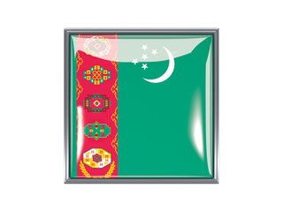 Square icon with flag of turkmenistan
