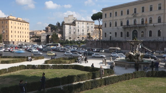 Mouth of truth square in Rome, Italy