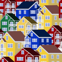 Colorful house pattern