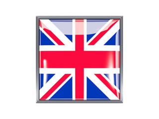 Square icon with flag of united kingdom