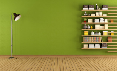 Green room with bookcase © archideaphoto