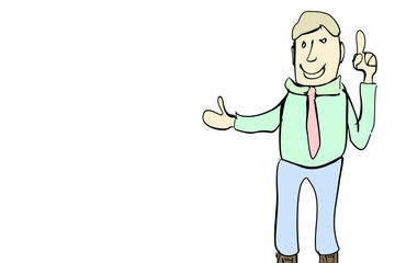 Stick figure shows respect here