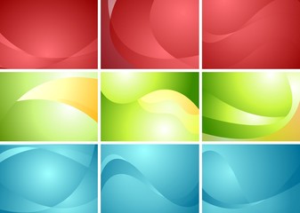 Set of abstract wavy backgrounds