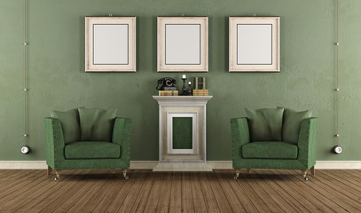 Green vintage room