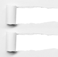 Torn paper, isolated on white background.