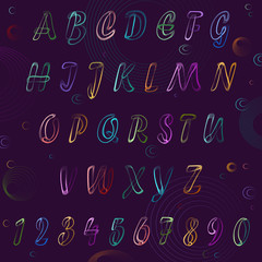 Neon Alphabet. Vector