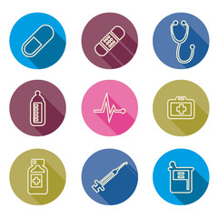 set of medical icons line Vector illustration