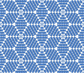 Seamless blue geometric pattern.