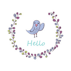 Greeting card with bird.