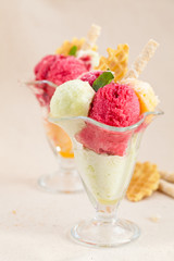Fruit ice-cream.
