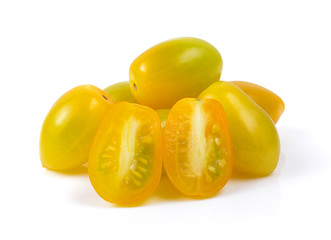 fresh Yellow tomatoes on a white background