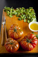 ripe vegetables. food ingredients. tomato, olive oil, salad