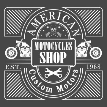 vintage motorcycle labels, badges and design elements