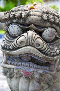 demon in the temple bangkok  stone  warrior monster