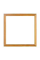 old simple wooden square picture frame, isolated on white
