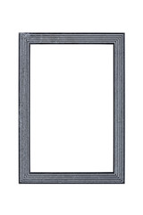 black and white picture frame with line pattern, isolated on whi