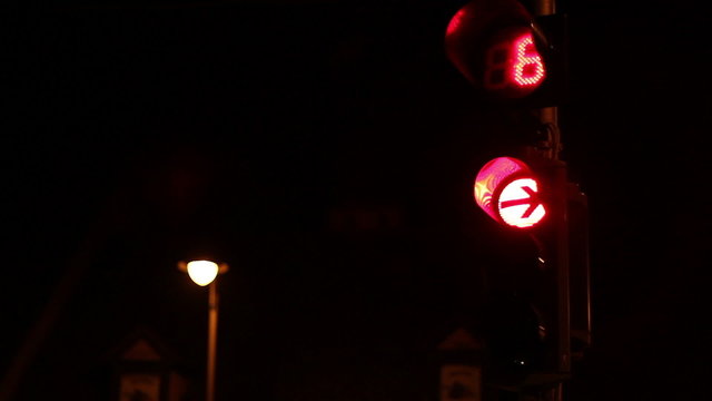 Countdown Traffic Lights At Night