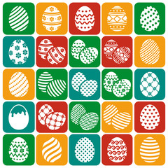 Easter eggs. Vector icons set.