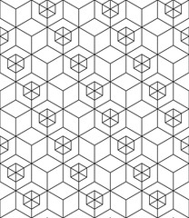 Black and white abstract textured geometric seamless pattern. Ve