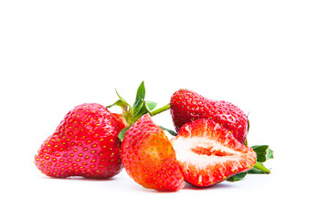 Strawberries isolated on white background