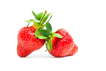 Strawberries isolated on white background