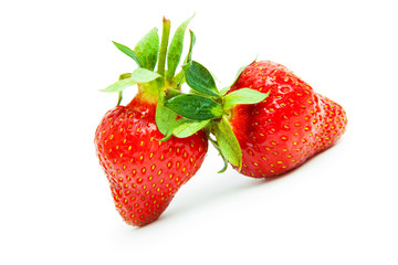 strawberries isolated on white