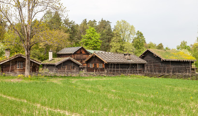 Fototapeta na wymiar Small houses in Norway mountain.