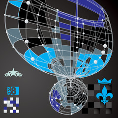 Geometric abstract colorful 3D illustration, vector digital eps8