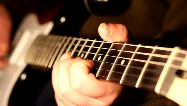 Fingers Play on Electric Guitar
