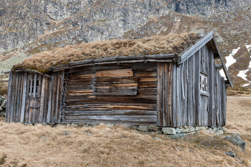 Small building in Norway mountain.