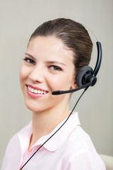 Call Center Employee With Headphones