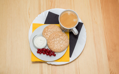 Cup of coffee and biscuits