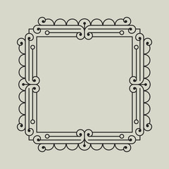 Geometric Vector Frame in Etno Floral minimal style.