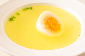 Broth in a bowl