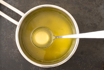 Broth in a saucepan