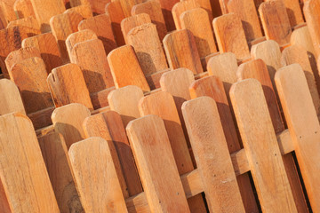 Rows of wooden fences