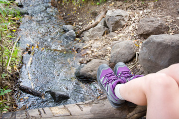 woman hiking